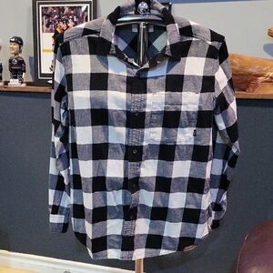 TNA Black and White Plaid Women's Shirt